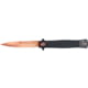 CobraTec Knives Stiletto Button Lock Folding Knife, 4in, VG10, Spear Point, G10, Black Handle, CTSTLBLG10BLKRSG