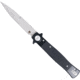CobraTec Stiletto Button Lock Assisted Opening Folding Knife, Black/Satin, G10 Handle, 1410170