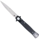 CobraTec Knives Stiletto Button Lock Folding Knife, 4 in, VG10, Spear Point Blade, G10, Black Handle, CTSTLBLG10BLKSTN