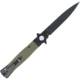CobraTec Knives Stiletto Button Lock Folding Knife, 4 in, VG10 Steel, Spear Point Blade, G10, OD Green/Black Handle, CTSTLBLG10ODGBLK