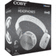Coby True Wireless Folding Stereo Headphones, Silver / White, COBY-CHBT810SLW