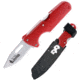 Cold Steel Click-N-Cut Slock Master Skinner Fixed Blade Knife, 2.5in, 420J2 SS, Part Serrated Caping/Clip/Utility Satin Blade, Red ABS Handle, Blister Pack Packaging, CS-40ATZ