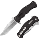 Cold Steel Crawford 1 Folding Knife by Wes Crawford, 3in, 4034 Stainless Steel, Folding Plain Clip Point Blade, Black w/Traction Inlays GRN Handle, CS-20MWCB
