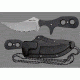 Cold Steel Mini Tac Skinner Fixed Blade Neck Knife, Black Faux G-10 handle, Serrated, CS-49HSFS