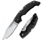 Cold Steel Voyager Folding Knife w/Griv-Ex Handle, 4in Clip Point Serrated Blade, Black, CS-29TLCCS