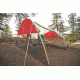 Coleman Cold Springs 4-Person Sundome Tent W/ Porch, Tent 9 x 7 ft, Porch 7 x 7 ft, Gray / Red 2000018089