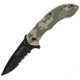 Colonial Quick Flick Folding Knife, 3.375in, Serrated, Digital camo G10 Handle COL7002
