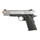 1911 Rail Gun CO2 Blowback, Silver Slide Full Metal w/Blk Frame