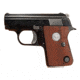 Colt Junior Pistol, .25 Auto, 2.25 in barrel, blued steel frame, checkered walnut grip, blowback operated semi-auto, fixed blade and notch, 1958 - 1968 model, 6 round magazine, Junior-25-1-FRRMPG