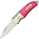 Colt Pink Lady Folder Folding Knife, 1.625in, Stainless Blade, Pink Smooth Bone Handle CT499
