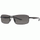 Columbia JET STREAM 400 Sunglasses - Frame Shiny Black/Black, Lens Color Grey, Size 64/17mm CBJETSTRM40001