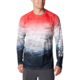 Columbia Super Terminal Tackle Long Sleeve Shirt - Mens, Red Spark Deepsea Fade, S, 1709431-695-S