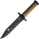 Combat Ready Fixed Blade Desert Tan Handle Knife, 8.25 black finish sawback stainless blade, Tan rubber handle, CBR370 / HK10188-140E