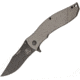 Combative Edge D1 Dark Gray A/O Folding Knife,3.5in,Stainless Steel,Standard Edge,Dark Gray,Titanium Handle CBE00463