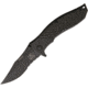 Combative Edge Draco A/O Black Part Serr Folding Knife,3.5in,Stainless Steel,Partially Serrated,Matte Black,Titanium Handle CBE00445
