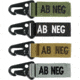 Condor Outdoor Blood Type Key Chain 4 Pcs/Pack, ABneg, Foliage, 239AB-007