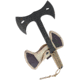 Condor Tool and Knife Throwing Axe Double Bit Canvas, 13.5in Overall, 3.5in Cutting Edge, 7in Black Powder Coated 1065 Carbon Steel Axe Head, Tan Cord Wrapped Handle, Tan, CTK1402-1.4