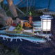 Core Equipment 1000 Lumen Warm LED Patio Lantern with Candlelight Mode, Gray, 7.8 x 7.8 x 10.2 in, 40048