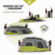 Core Equipment 9 Person Instant Cabin Tent, Green/Gray, 14 x 9 ft, 40008