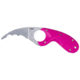 CRKT Bear Claw 2.39in Fixed Blade Knife, AUS 8, Hawkbill, Pink w/Veff Serrations Glass-Reinforced Nylon, 2511F
