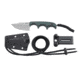 CRKT Folts Minimalist Bowie Fixed Blade Knife, 2in, Bowie Style Clip Point, Black Micarta Handle CR2387K