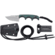 CRKT Minimalist Bowie Fixed Blade Knife, 2.13in, 5Cr13MoV Stainless Steel Blade, Bowie Blade, Black/Green G10 Handle, 2387
