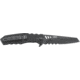 CRKT LOCKING LINER WITH BLADE FLIPPER, Compact Tanto, Flat Top Serrations, Black and Gray, 3.25 R1706K