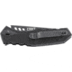 CRKT LOCKING LINER WITH BLADE FLIPPER, Compact Tanto, Flat Top Serrations, Black and Gray, 3.25 R1706K