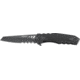 CRKT LOCKING LINER WITH BLADE FLIPPER, Compact Tanto, Flat Top Serrations, Black and Gray, 3.25 R1706K