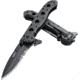 CRKT M16-13 Spear Point Folding Knife, LE Model - Black Handle, Black Blade, Triple Point Serrations, M16-13ZLEK