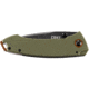 CRKT Tuna Folding Knife, 3.22in, D2 Tool Steel Blade, Drop Point Blade, OD Green G10 Handle, 2520