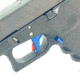 Cross Armory Glock Gen 1-3 Enhanced Flat Faced Trigger w/Bar, 9mm, Aluminum, Blue/Red, crGTb-bl-rd