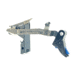 Cross Armory Glock Gen 1-3 Enhanced Flat Faced Trigger w/ Bar, Drop-in Shoe/3.5 Spring, 9mm, Aluminum/Blue Safety, Black/Blue, Small, crGTdi-bk-bl