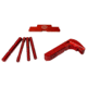 Cross Armory P80 3 Piece Kit, 4 Pin Set, Extended Mag Catch, Extended Slide Lock, Red, Small, CRP80OKRD