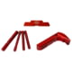 Cross Armory P80 3 Piece Kit, 4 Pin Set, Extended Mag Catch, Extended Slide Lock, Red, Small, CRP80OKRD