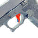 Cross Armory P80 9mm Trigger w/ Bar, Drop-in Shoe &amp; 3.5 Spring, Gen1-3, Flat Faced, Anodized Aluminum, Red/Blue Safety, crP80Tdi-rd-bl