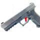 Cross Armory P80 9mm Trigger w/ Bar, Drop-in Shoe &amp; 3.5 Spring, Gen1-3, Flat Faced, Anodized Aluminum, Red/Blue Safety, crP80Tdi-rd-bl