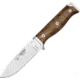 Cudeman MT5 Survival Knife Walnut Fixed Blade Knife, 8.88in Overall, 4.25in Satin Bohler N695 SS Drop Point, Polished Walnut Handle, SS Guard, Red Liners, Lashing Hole, Multi-Position Sheath, 120-G