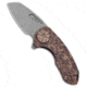 Curtiss Knives F3 Compact Folding Knife, 2.50in, CPM MagnaCut, Sheepsfoot Blade, Titanium, Bronze Handle, Root Beer Ti WF, Bronze/Gray, 6.25 inch, BHQ-178887