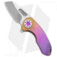 Curtiss Knives F3 Compact Folding Knife, 2.50in, CPM MagnaCut, Sheepsfoot Blade, Titanium, Spectrum Handle, Rainbow Ti WF, Two Tone, Spectrum/Gray, 6.25 inch, BHQ-178885