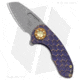 Curtiss Knives F3 Compact Folding Knife, 2.50in, CPM MagnaCut, Sheepsfoot Blade, Titanium, Purple Handle, Blue/Gold Ti WF, BB/SW, Purple/Gray, 6.25 inch, BHQ-178891