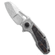 Custom Knife Factory Custom Knife Factory Peace Duke 2.0 Frame Lock Knife Crystal Ti/CF3" Stonewash, Gray/Black, Bohler M398, adult, BHQ-234018