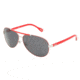 D&amp;G DD6078 Progressive Sunglasses - Silver/Red Gray Frame / 61 mm Prescription Lenses, 063-87-6112