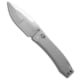 Daggerr Knives Nightmare Folding Knife, 4.00in, CPM MagnaCut, Drop Point Blade, Titanium, Gray Handle, Satin, Drop Point, Gray/Gray, 9.00 inch, BHQ-217307