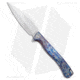 Daggerr Knives Vendetta Folding Knife, 5.00in, Bohler M390 Stainless Steel, Dagger Blade, Titanium, Blue Handle, Blue/Gray, 11.00 inch, BHQ-177003
