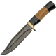 Damascus Bone and Horn Hunter Knife, 6 Damascus steel clip point blade, Bone and horn handle, DM-1228