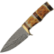 Damascus Burnt Hunter Knife, 4.5 Damascus steel blade, Burnt bone handle, DM-1254
