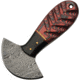 Damascus Cutter Colorwood Fixed Blade Knife, 1.00 in, Damascus Steel, Ulu Blade, Red Sculpted Pakkawood Handle, DM1298RD