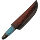 Damascus Fixed Blade Buffalo/Turq