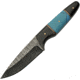 Damascus Fixed Blade Buffalo/Turq
